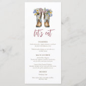 ホーリーカウカウボーイフローラブーツブライダルシャワー メニュー (正面)