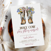 ホーリーカウカウボーイフローラブーツブライダルシャワー 招待状