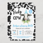 ホーリーカウカプリント第2誕生日招待状 招待状 (正面/裏面)