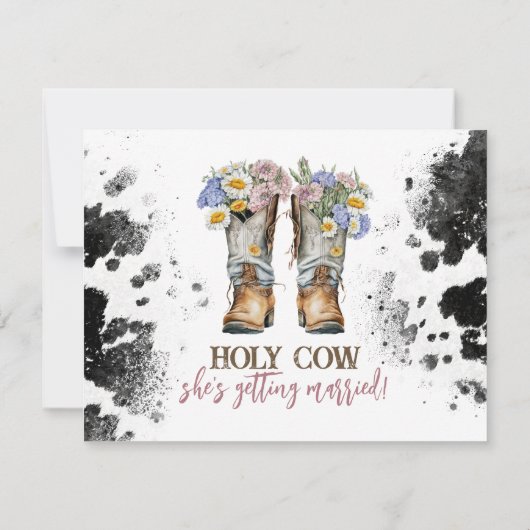 ホーリーカウカントリーウェスタンブライダルシャワーレシピカード ノートカード (裏面)