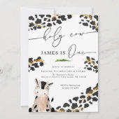 ホーリーカウカントリーファームボーイズファースト誕生日 招待状 (正面)