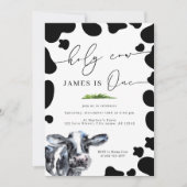 ホーリーカウカントリーファームボーイズファースト誕生日 招待状 (正面)