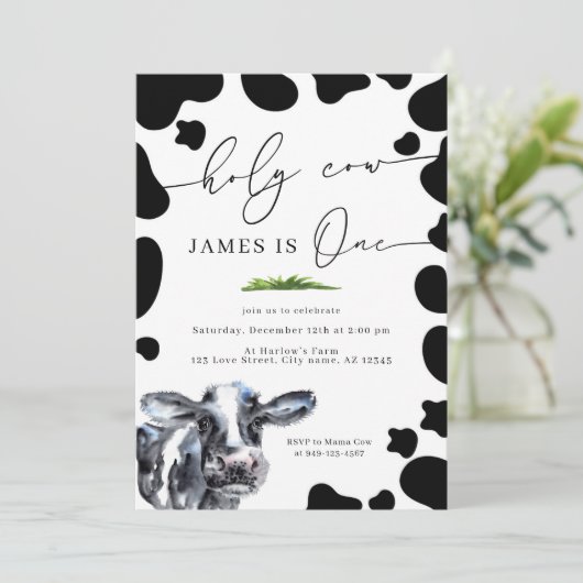 ホーリーカウカントリーファームボーイズファースト誕生日 招待状 (スタンド正面)