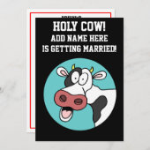 ホーリーカウカートゥーンバチュラーパーティ招待状 招待状 (正面/裏面)