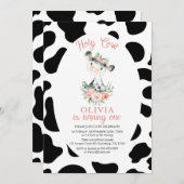 ホーリーカウガールピンクフローラファーム1st誕生日 招待状 (正面/裏面)