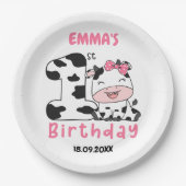 ホーリーカウガール1st誕生日パーティー紙プレート ペーパープレート (正面)