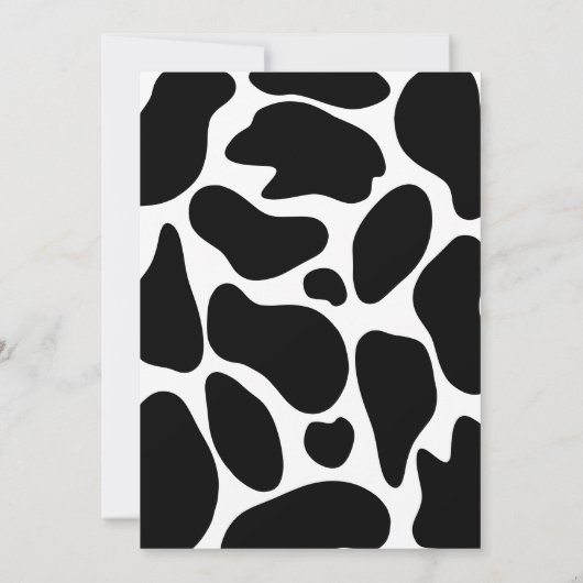 ホーリーカウキッズカウープリントかわいいモダン誕生日 招待状 (裏面)