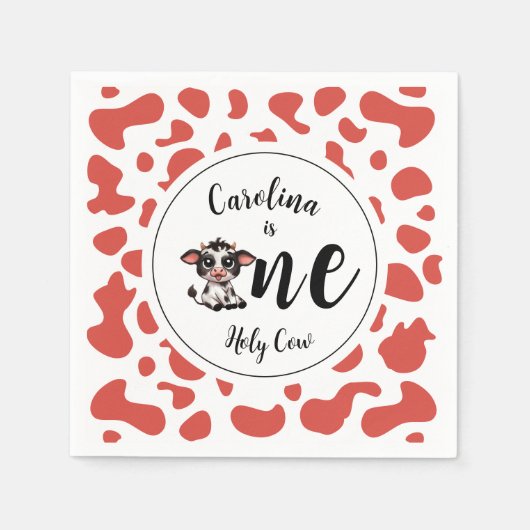 ホーリーカウコーラルピンク スタンダードカクテルナプキン (正面)