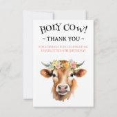 ホーリーカウジャージーカウガールフローラガールズ誕生日 サンキューカード (正面)