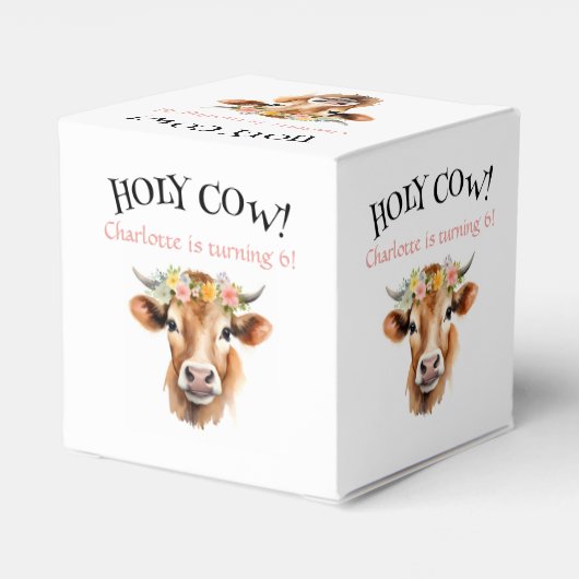 ホーリーカウジャージーカウガールフローラガールズ誕生日 フェイバーボックス (裏面サイド)