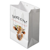 ホーリーカウジャージーカウガールフローラガールズ誕生日 ミディアムペーパーバッグ (正面アングル)