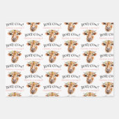 ホーリーカウジャージーカウガールフローラガールズ誕生日 ラッピングペーパーシート (正面)