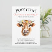 ホーリーカウジャージーカウガールフローラガールズ誕生日 招待状 (スタンド正面)