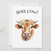 ホーリーカウジャージーカウガールフローラガールズ誕生日 招待状 (裏面)