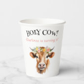 ホーリーカウジャージーカウガールフローラガールズ誕生日 紙コップ (裏面)