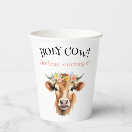 ホーリーカウジャージーカウガールフローラガールズ誕生日 紙コップ