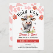ホーリーカウセカンドバースデーガール招待状 招待状 (正面/裏面)