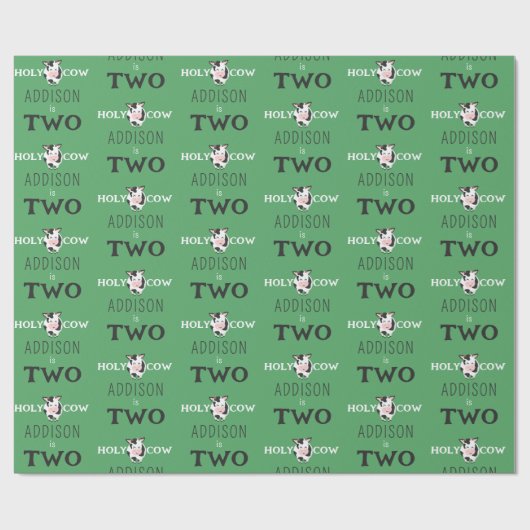 ホーリーカウセカンドバースデーファームアニマルパーティー ラッピングペーパー (フラット)