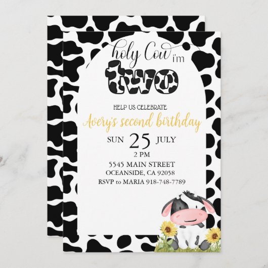 ホーリーカウセカンド誕生日 招待状 (正面/裏面)