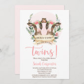 ホーリーカウツインズベビーシャワーガール招待状 招待状 (正面/裏面)