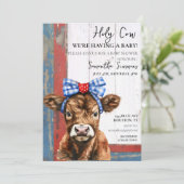 ホーリーカウハイランドふくらはぎ赤ちゃんシャワー 招待状 (スタンド正面)