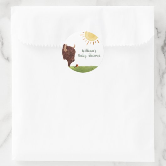 ホーリーカウハイランドファーム動物の赤ちゃんシャワー ラウンドシール (バッグ)