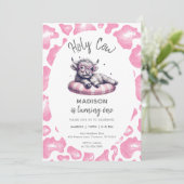 ホーリーカウピンクガールファースト誕生日 招待状 (スタンド正面)