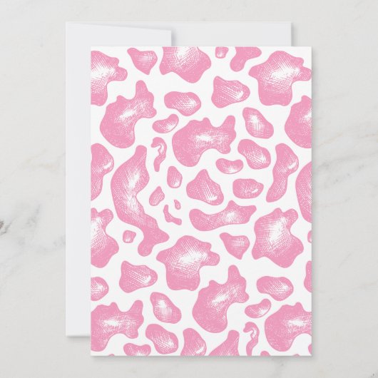 ホーリーカウピンクガールファースト誕生日 招待状 (裏面)