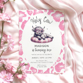 ホーリーカウピンクガールファースト誕生日 招待状