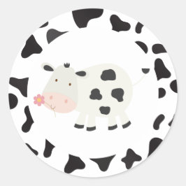 ホーリーカウピンクデイジーカウープリント誕生日クラシックRou ラウンドシール