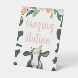 ホーリーカウピンクフローラ誕生日食品 台座サイン