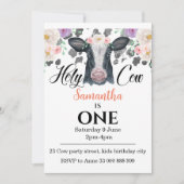 ホーリーカウファーストファースト誕生日招待状 招待状 (正面)