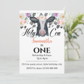 ホーリーカウファーストファースト誕生日招待状 招待状 (スタンド正面)