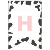 ホーリーカウファースト誕生日ピンクプライド牛プリント バンティングフラッグ (第2の旗)