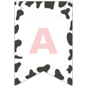 ホーリーカウファースト誕生日ピンクプライド牛プリント バンティングフラッグ (第3の旗)