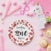 ホーリーカウファースト誕生日ピンク ペーパープレート (パーティー)