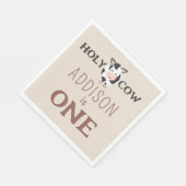 ホーリーカウファースト誕生日ファームアニマルパーティー スタンダードランチョンナプキン (角)