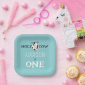 ホーリーカウファースト誕生日ファームアニマルパーティー ペーパープレート (パーティー)