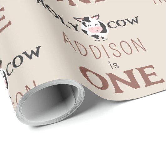ホーリーカウファースト誕生日ファームアニマルパーティー ラッピングペーパー (ロールコーナー)