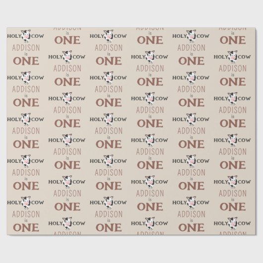 ホーリーカウファースト誕生日ファームアニマルパーティー ラッピングペーパー (フラット)