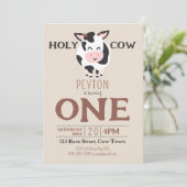 ホーリーカウファースト誕生日ファームアニマルパーティー 招待状 (スタンド正面)