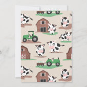 ホーリーカウファースト誕生日ファームアニマルパーティー 招待状 (裏面)