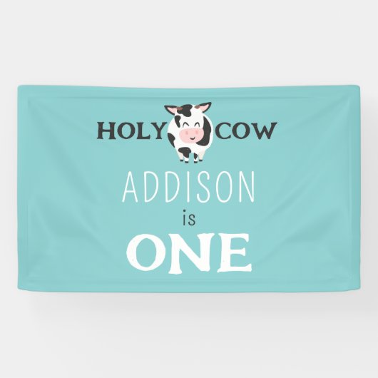 ホーリーカウファースト誕生日ファームアニマルパーティー 横断幕 (横)