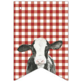 ホーリーカウファースト誕生日レッドプライド牛プリント バンティングフラッグ (第1の旗)