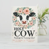 ホーリーカウファースト誕生日招待状 シーズンカード (スタンド正面)