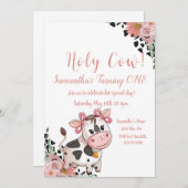 ホーリーカウファースト誕生日招待状 招待状 (正面/裏面)