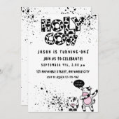 ホーリーカウファースト誕生日招待状 招待状 (正面/裏面)