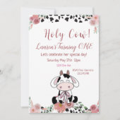 ホーリーカウファースト誕生日 招待状 (正面)