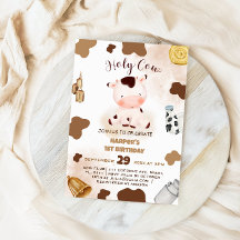 ホーリーカウファームアニマル1ST誕生日招待状
