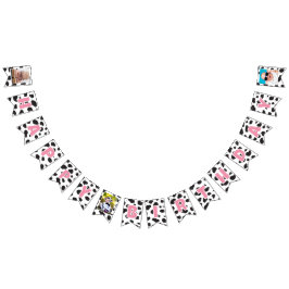 ホーリーカウファームテーマカウープリントハッピーバースデー写真 バンティングフラッグ